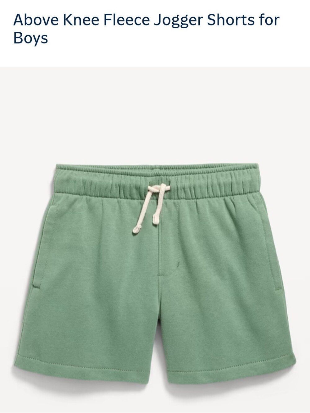 Boys Above-Knee Fleece Jogger Shorts - Sage Green